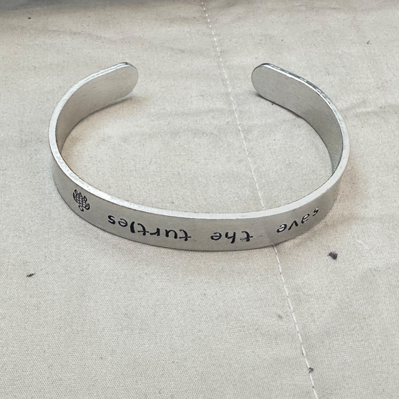 2/$15 Silver Tone “Save the Turtles” Cuff Bracelet - Picture 3 of 11